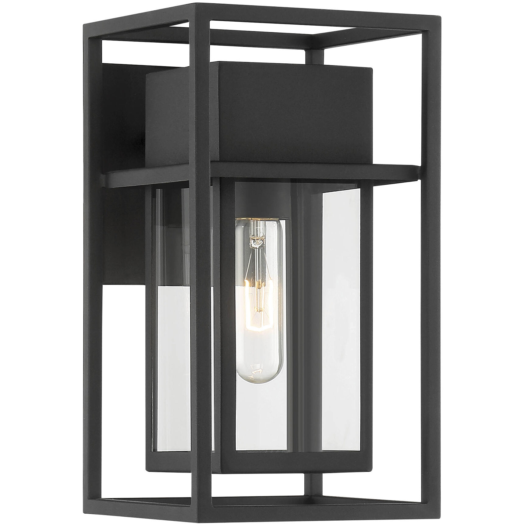 Burton 1 Light 12 inch Black Outdoor Wall Lantern
